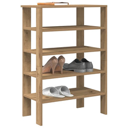 Schoenenrek 61x32x87,5 cm bewerkt hout artisanaal eikenkleur