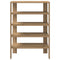 Schoenenrek 61x32x87,5 cm bewerkt hout artisanaal eikenkleur