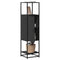 Hoge kast 35,5x35x139 cm bewerkt hout en metaal zwart