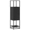Hoge kast 35,5x35x139 cm bewerkt hout en metaal zwart
