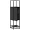 Hoge kast 35,5x35x139 cm bewerkt hout en metaal zwart