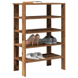Schoenenrek 61x32x87,5 cm bewerkt hout oud houtkleurig