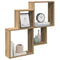 Wandschap 80x15x78,5 cm bewerkt hout artisanaal eikenkleurig