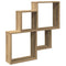 Wandschap 80x15x78,5 cm bewerkt hout artisanaal eikenkleurig