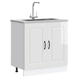 Spoelbakonderkast Kalmar 80x46x81,5cm bewerkt hout hoogglanswit