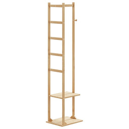Kapstok met haken en schappen 38,5x30x156 cm bamboe