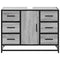 Wastafelkast 80x33x60 cm bewerkt hout grijs sonoma eikenkleurig