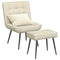 Relaxstoel met voetenbank fluweel crmekleurig