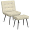 Relaxstoel met voetenbank fluweel crmekleurig