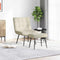 Relaxstoel met voetenbank fluweel crmekleurig