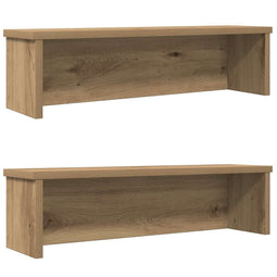 Keukenrekken stapelbaar 2 st 60x15x16 cm artisanaal eikenkleur