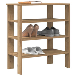 Schoenenrek 61x32x70 cm bewerkt hout artisanaal eikenkleur
