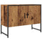 Badkamerkast 80x33x60 cm bewerkt hout oud houtkleurig