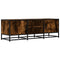 Tv-meubel 120x35x41 cm bewerkt hout metaal gerookt eikenkleurig