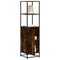 Hoge kast 35,5x35x139 cm bewerkt hout en metaal gerookt eiken