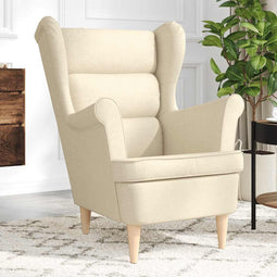 Fauteuil 74x84x100 cm stof crmekleurig