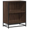 Boekenkast 60x35x76 cm bewerkt hout bruin eikenkleur