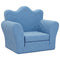Kinderslaapbank zacht pluche blauw