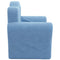 Kinderslaapbank zacht pluche blauw