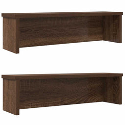Keukenrekken stapelbaar 2 st 60x15x16 cm bruin eikenkleur