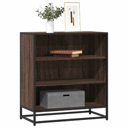 Dressoir 68x35x76 cm bewerkt hout en metaal bruin eikenkleur