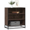Dressoir 68x35x76 cm bewerkt hout en metaal bruin eikenkleur