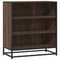 Dressoir 68x35x76 cm bewerkt hout en metaal bruin eikenkleur