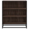 Dressoir 68x35x76 cm bewerkt hout en metaal bruin eikenkleur