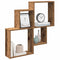 Wandschap 80x15x78,5 cm bewerkt hout oud houtkleurig