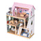 Houten poppenhuis - 3 niveaus - 4 kamers + terras - 15 meubels