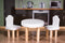 Houten poppenhuis - 3 niveaus - 4 kamers + terras - 15 meubels