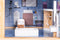 Houten poppenhuis - 3 niveaus - 4 kamers + terras - 15 meubels