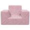 Kinderbank zacht pluche roze