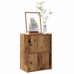 Boekenkast 40x24x52 cm bewerkt hout oud houtkleurig