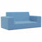 Kinderbank 2-zits zacht pluche blauw