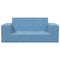 Kinderbank 2-zits zacht pluche blauw