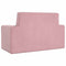 Kinderbank 2-zits zacht pluche roze