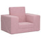 Kinderslaapbank zacht pluche roze