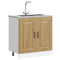 Spoelbakonderkast Kalmar 80x46x81,5 cm hout artisanaal eiken