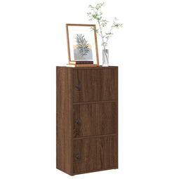 Boekenkast 40x24x77 cm bewerkt hout bruin eikenkleurig