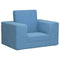 Kinderslaapbank zacht pluche blauw