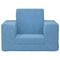 Kinderslaapbank zacht pluche blauw
