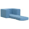 Kinderslaapbank zacht pluche blauw