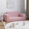 Kinderbank 2-zits zacht pluche roze