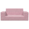 Kinderbank 2-zits zacht pluche roze