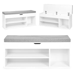 Schoenenkast - spaanplaat - opklapbaar zitje - 3 extra planken
