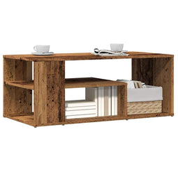 Salontafel 100x50x40 cm bewerkt hout oud houtkleurig