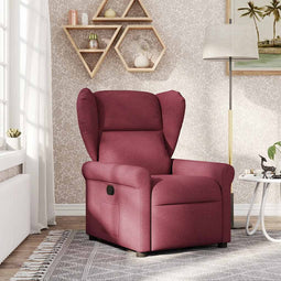 Fauteuil verstelbaar stof wijnrood