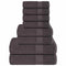 8-delige Handdoekenset 360 g/m 100% katoen antracietkleurig