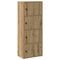 Boekenkast 40x24x102 cm bewerkt hout artisanaal eikenkleurig
